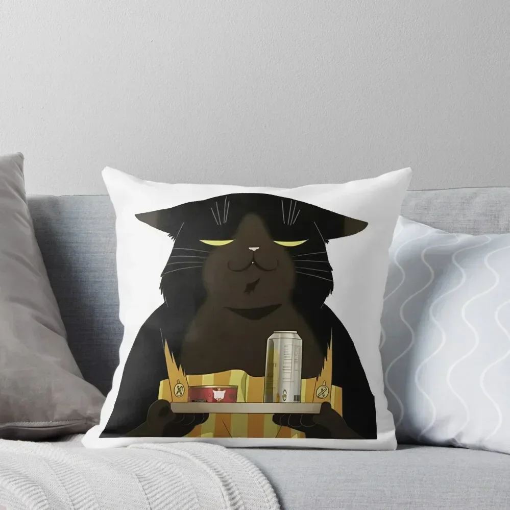 Мастерневый кот снова депрессивали сегодня декоративная подушка эластичный