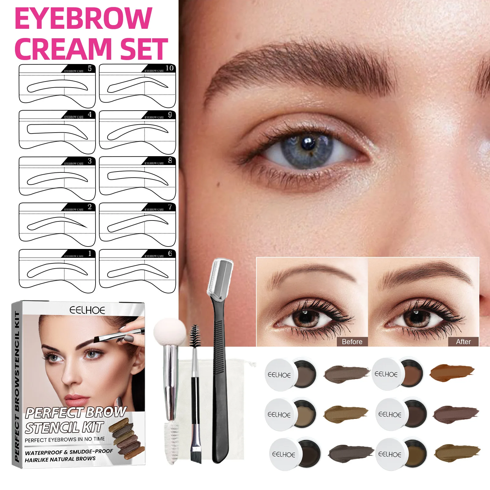 

White Brown Eyebrow Tint Eyebrow Gel Wax Brow Soap Set with Brush Natural Makeup Soap Brow Sculpt Lift Eyebrow Enhancer Shaping