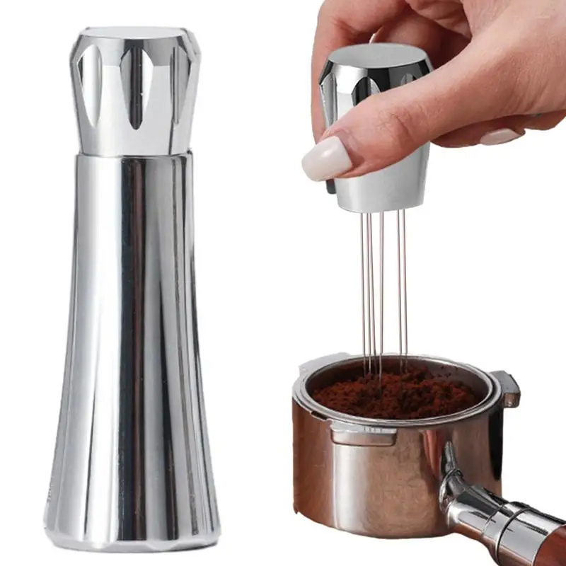 

Espresso Coffee Stirrer Stainless Steel Coffee Stirrer With Aluminum Alloy Handle Needle Type Distribution Tool For Home