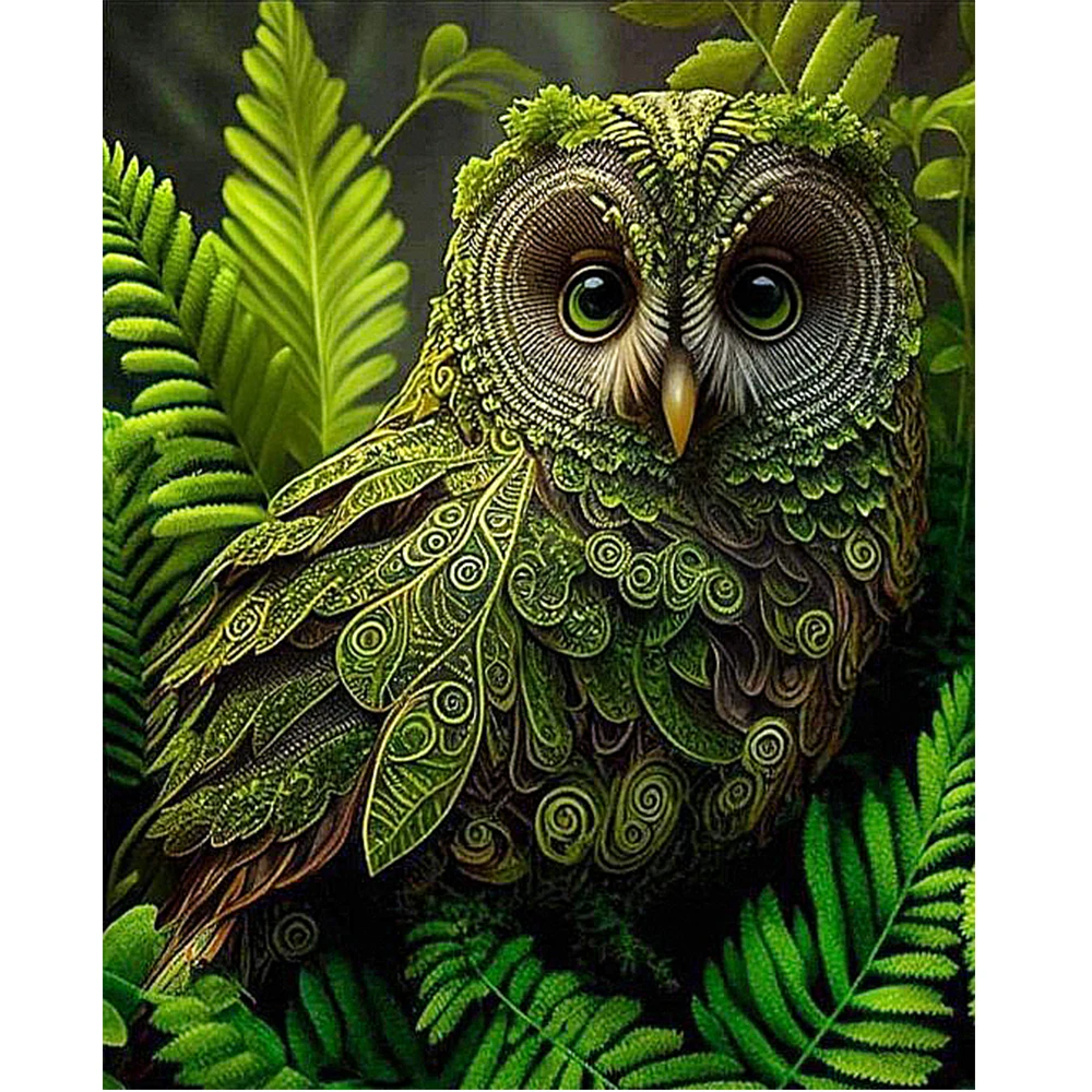 

Алмазная вышивка с животными, полный набор для вышивки крестом с рисунком совы, настенное украшение, подарок-сюрприз