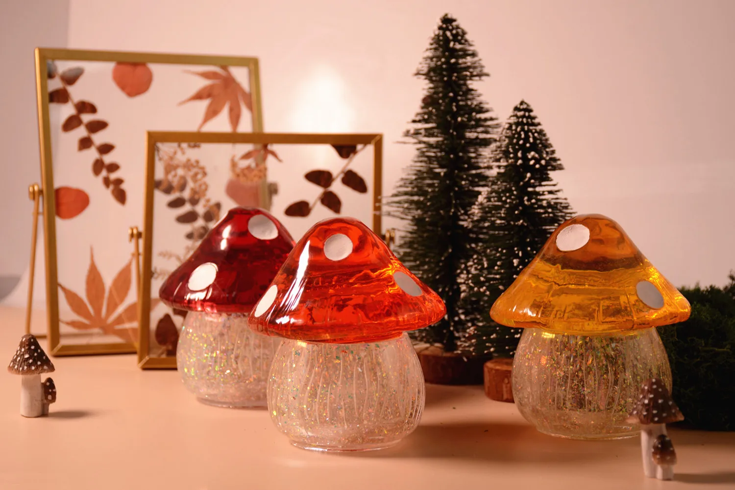 

DIY Mushroom Storage Box Epoxy Resin Mold Decorative Jewelry Jar Mirror Silicone Mould Home Decoration