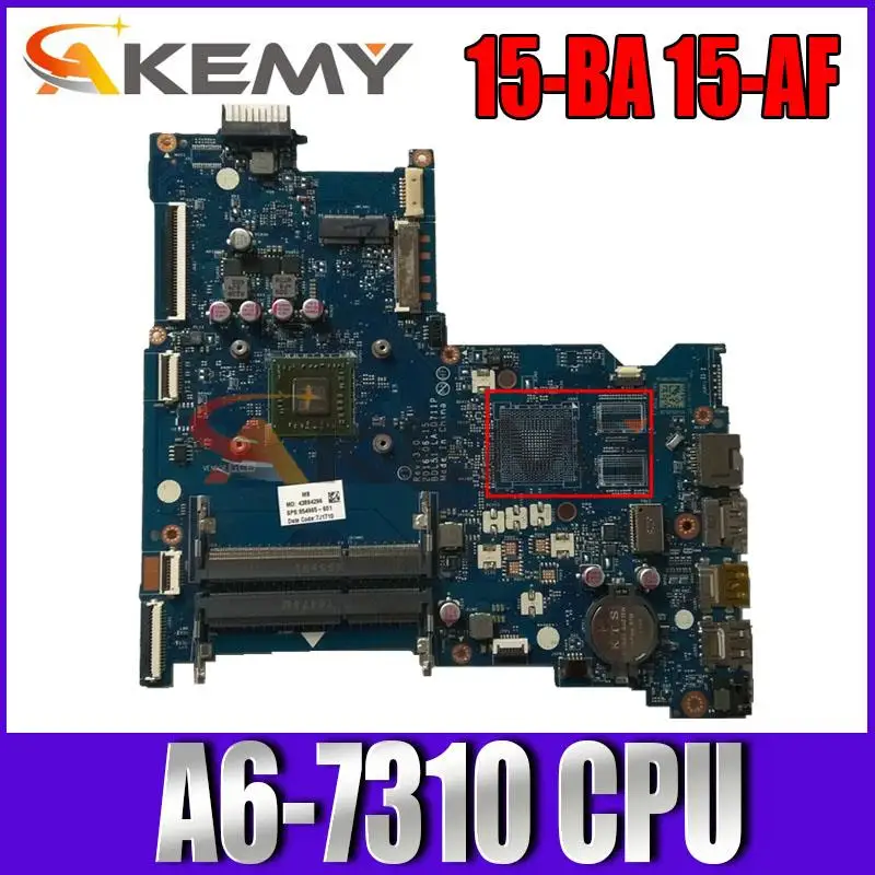 

854966-601 854966-501 854966-001 860342-601 For HP PAVILION 15-BA 15-AF Laptop Motherboard BDL51 LA-D711P With A6-7310 100% Test