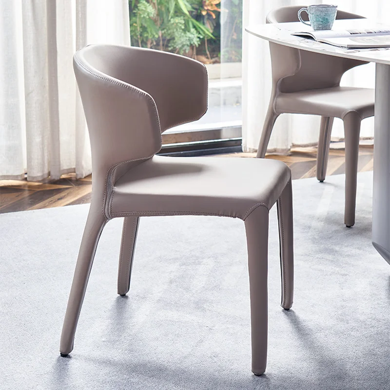

Italian Minimalist Leather Dining Chair Modern Simple Home Study Chair Nordic Design Moveis Para Casa Home Furniture