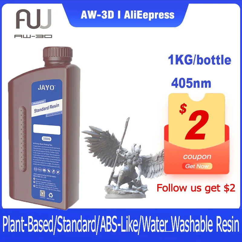 

Полимер JAYO для 3D-принтера, 1 кг, 405 нм, жидкость для быстрой УФ-отверждения для ЖК-фотополимера, полимер, материал для 3D-печати