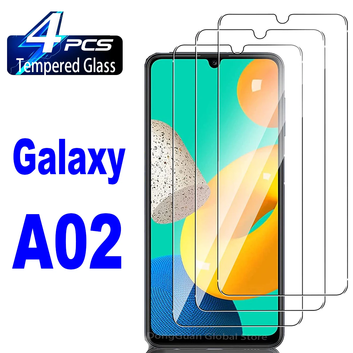 

2/4Pcs Tempered Glass For Samsung Galaxy A02 Screen Protector Glass Film