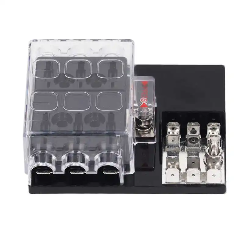 

6 Way ATC ATO Waterproof Block Panel Board with Negative Bus 12-36VDC for Car RV Trailer Truck Van Blade Fuse Box