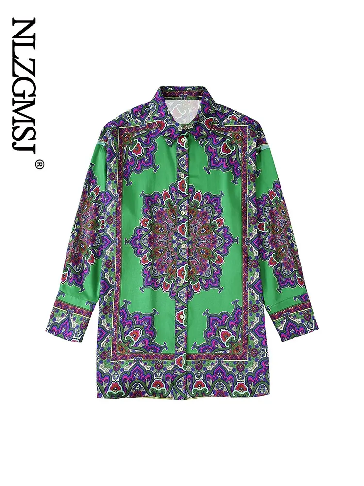 

Женская рубашка Nlzgmsj 2022, осенняя новая рубашка с принтом, женские повседневные Модные однобортные рубашки, женские топы 202208