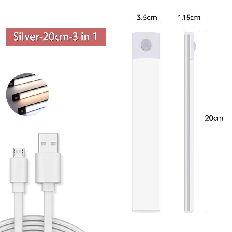 

Светильник для шкафа VENUSWING USB, 3 цвета, 10/20/30/40/60 см