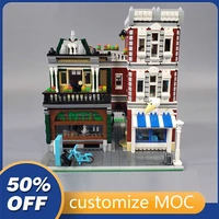 3253pcs customized moc modular antique store ice cream parlor building blocks bricks children birthday toys christmas gifts