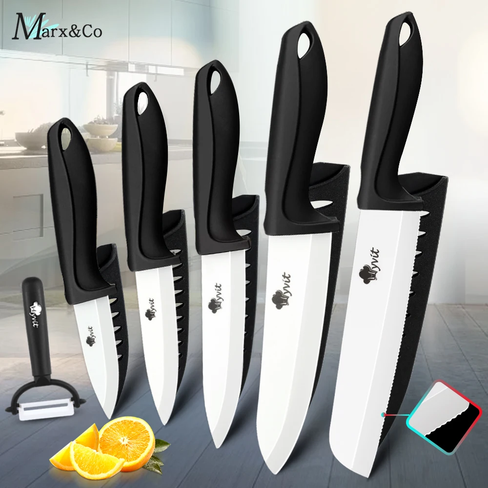 

Ceramic Knife 3 4 5 6 inch Knives Kitchen Set White Blade Chef Utility Paring Vegetable Slicing Ceramic Knives With Peeler Set