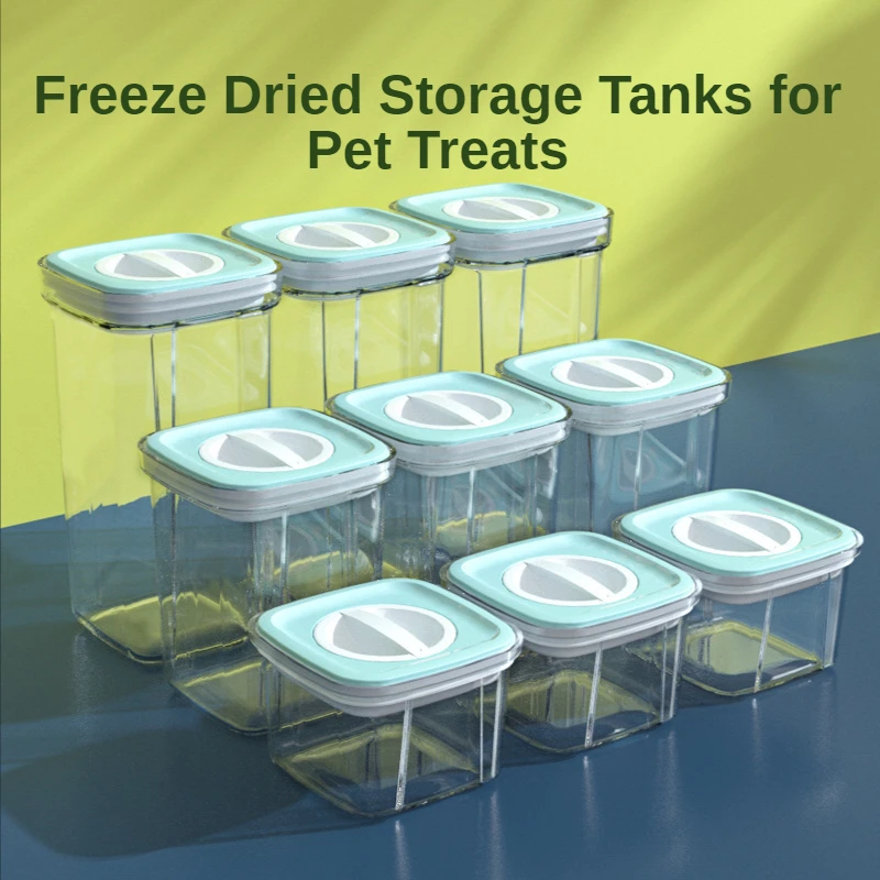 

Dog Pet Jar Box Dog Snack Jar Food Storage Freeze-dried Square Treats Treats Pet Sealed Storage Storage Sealed Knob Cat Jar Pet