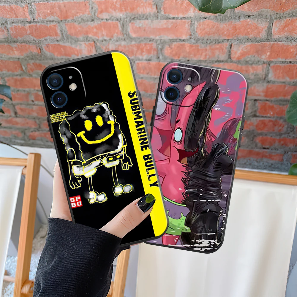 

SpongeBob-Patrick-Star Phone Cases For iPhone 11 12 13 Pro MAX 6 6S 7 8 Plus XS 12 13 Mini X XR SE 2020 Silicone Cover Funda