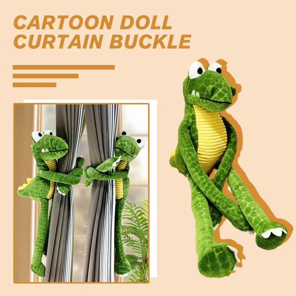 

2pcs Cartoon Crocodile Curtain Tieback Holder Strap Tie Backs Children Room Decoration Accessories Holdback Curtain Strap Hook