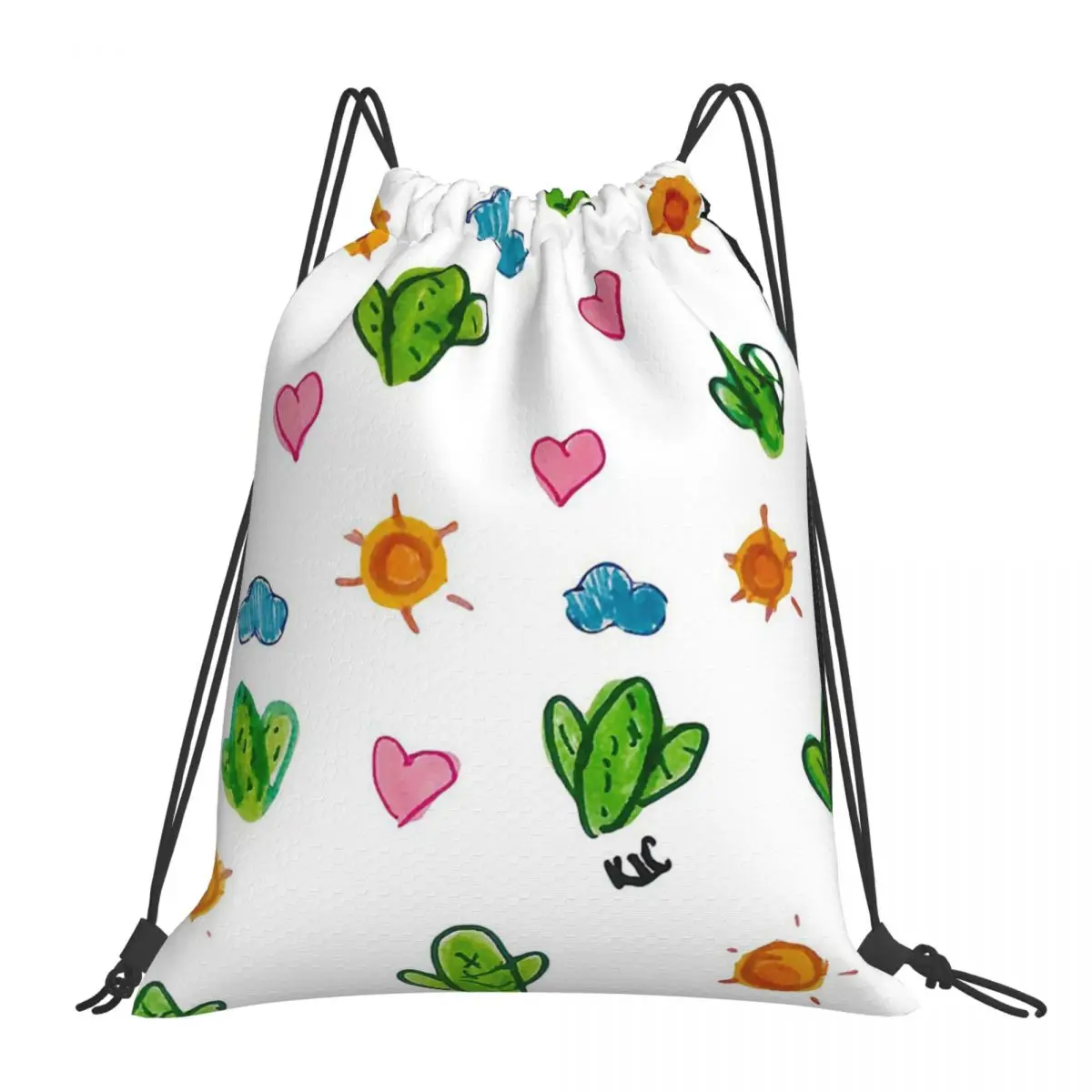 

Cactus Pattern 1 Backpacks Multi-function Portable Drawstring Bags Drawstring Bundle Pocket Sports Bag Book Bags For Students
