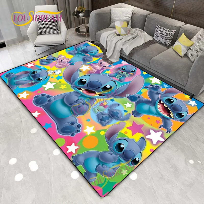 

Cartoon Stitch Print Large Rectangular Door Mat Cute Home Bedside Stitch Bathroom Area Carpet Children's Room Floor Mat Yoga Mat