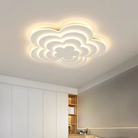 new modern nordic style led ceiling lamp for living room bedroom dining room chandelier white flower design remote control light