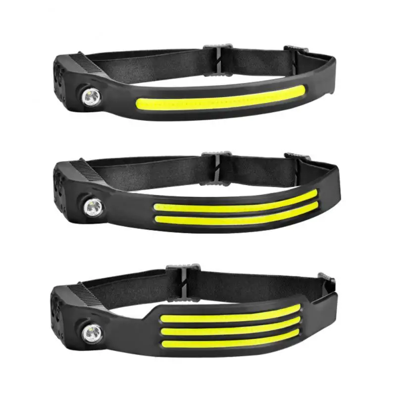 

Wave Sensing Induction LED HeadLamp COB Fishing Lamp Built-in Battery Flashlight USB Rechargeable Head Light Riding Lighting