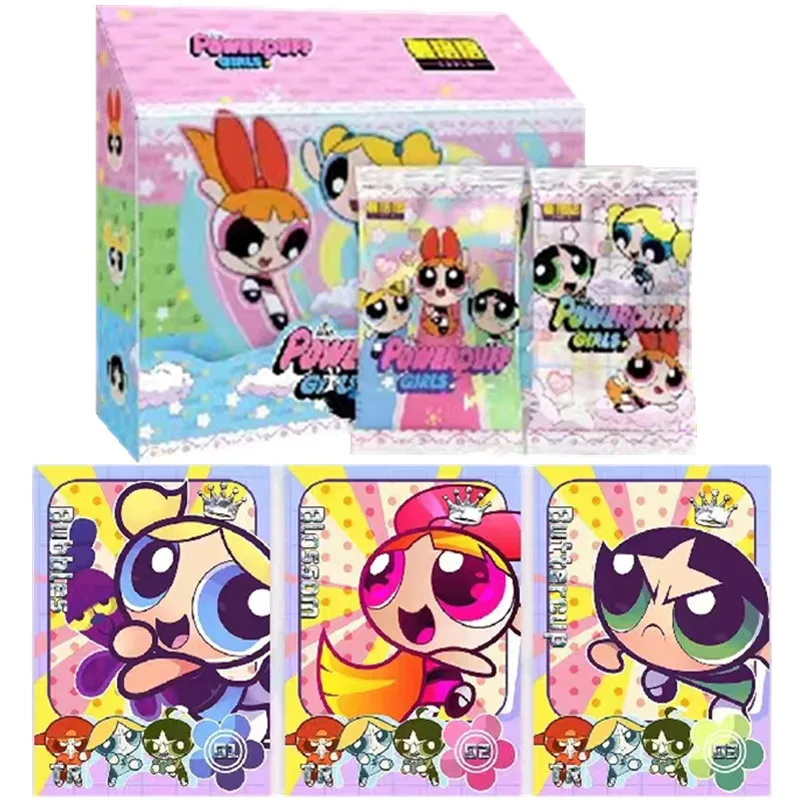 

New Anime The Powerpuff Girls Card Blossom Bubbles Buttercup Card Children's Toy Christmas Halloween Birthday Gift