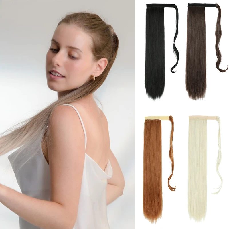 YINGRUN - Long and Smooth Synthetic Lengthening Ponytail High Temperature Heat Resistant Fiber Ponytail