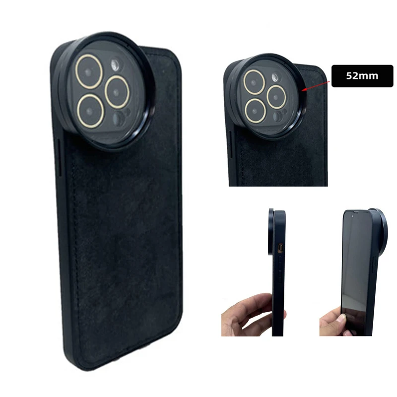 Ceny Uniwersalny 52MM Gwint Interfejs Filtr Pierścień Adapter Etui Na Telefon Dla ZOMEI CPL VU Gwiazda Filtr Dla Iphone 11 12 13 Pro Max Huawei