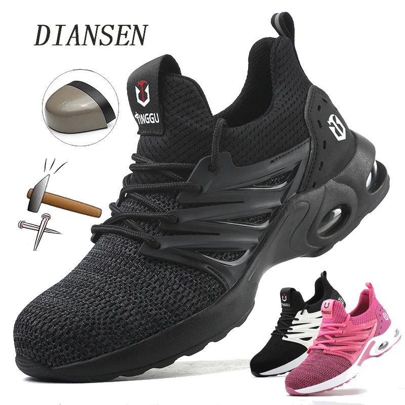 

Diansen Spring Women Work Shoes Men Anti-smash Steel Toe Protective Safety Work Shoes Men's Sneakers Zapatos De Seguridad Hombre