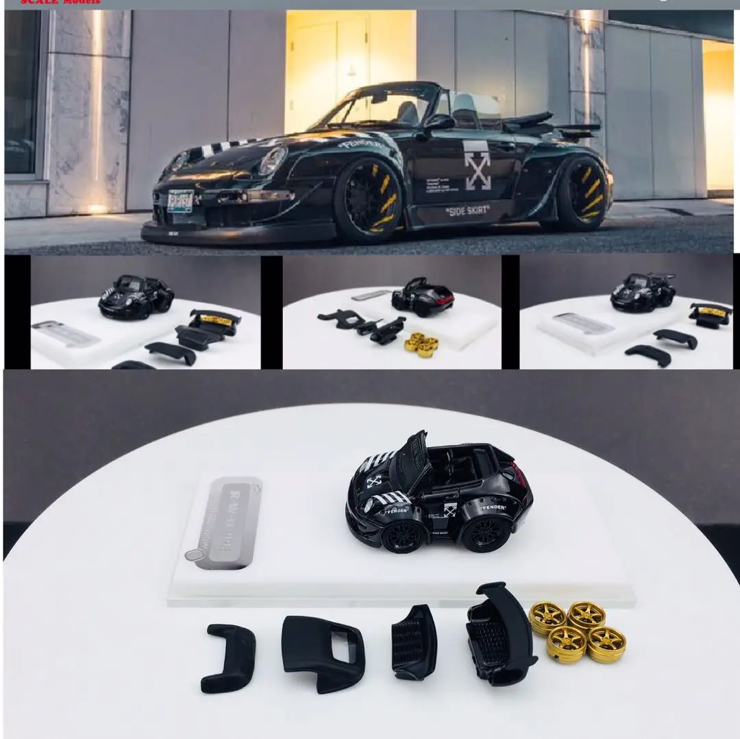 

VIP 1:64 RWB993 One-Off Version Resin Open Top Q Version Egg Car Model Collection Ornament Gift