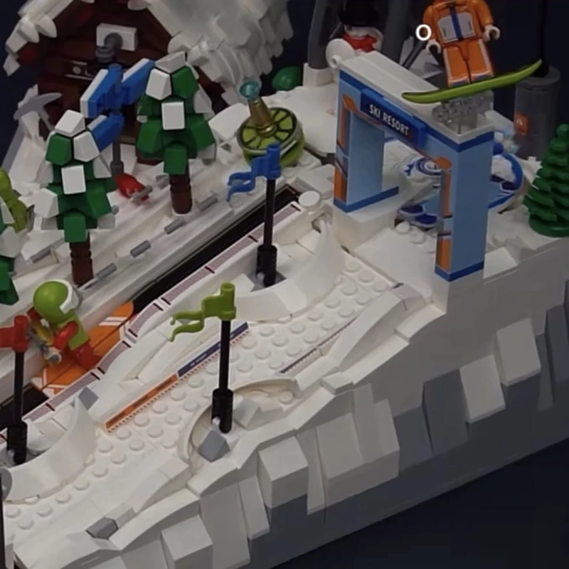 Снежный мир спорт лыжный курорт модель города улица вид магазин Электрический