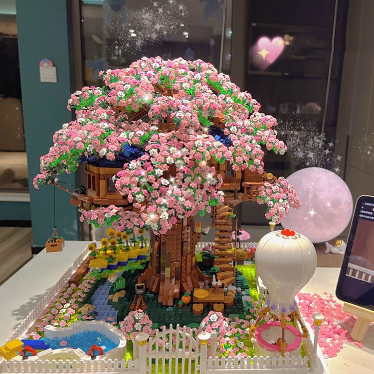 Совместимая с LEGO MOC креативная ваза для воздушных шаров конструктор из мелких