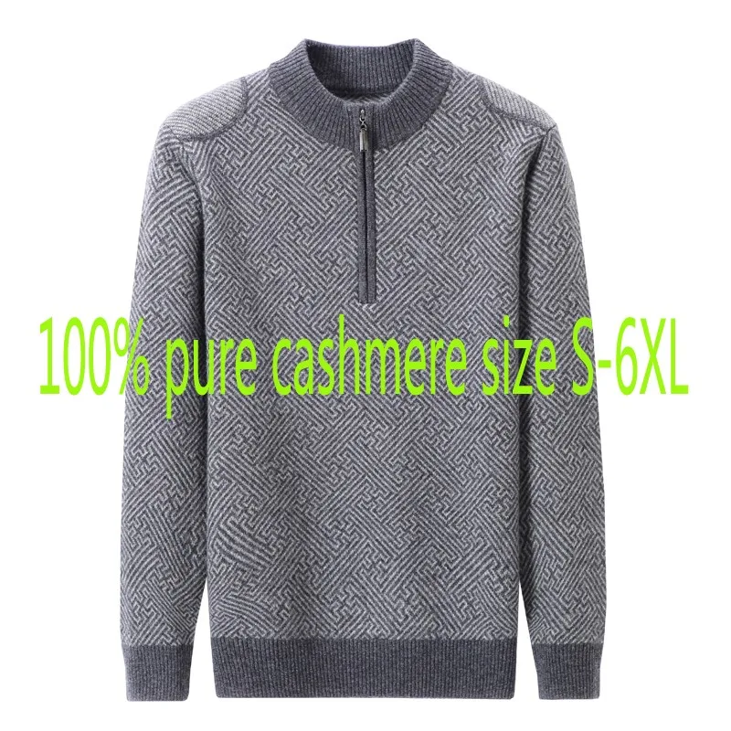 

New Arrival High Quality Thick 100% Cashmere Sweater Men Winter Casual Mock Neck Pullovers Men Fashion Sweater Plus Size S-6XL