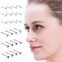36pcs stainless steel crystal nose ring set women stainless steel nose piercing set ear bone needle studs body jewelry