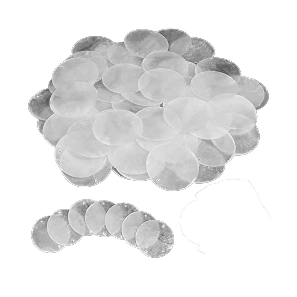 

120 шт. круглых естественные ракушки Capiz Sea Shells 2-дюймовые ореховые патроны для ремесла с 2 отверстиями