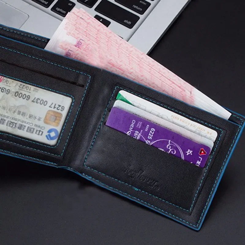 Hot Selling Men's Horizontal Wallet Trend Card Pack Purse Business Leather Wallet Card Holder Small Money Bag Male Purses