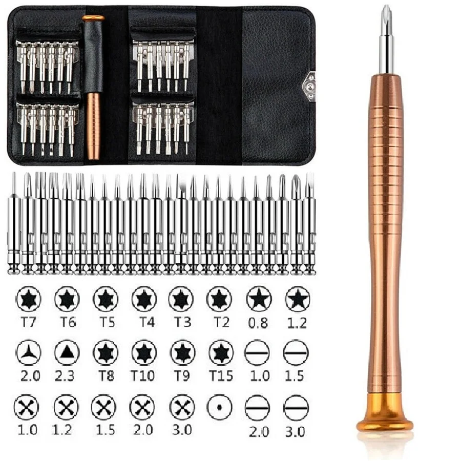 

25 In 1 Magnetic Screwdriver Set Torx Multifunctional Mobile Phone Repairing Tool Mini Precision Screwdriver Bit Set for Phone