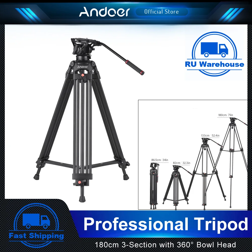 Tripod Stand Photography 180cm With With 360° Panorama Flui