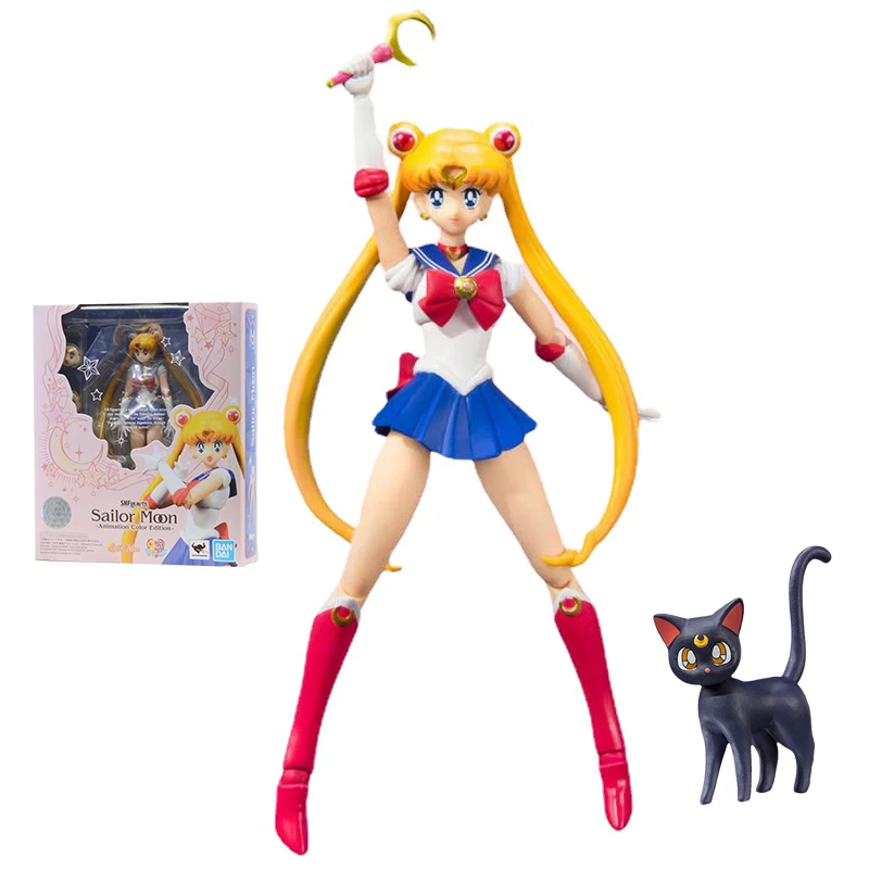 

Bandai Sailor Moon Figure SHF Sailor Moon Articulated Original Anime Figure Collection Model Action Toy Figure Toys for Children