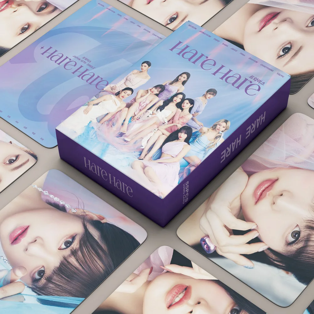 

55Pcs/Set Kpop Idol TWICE New Album Hare Hare Lomo Card Photocard HD Printed Album Photo Cards Postcards MOMO SANA Fans Gifts