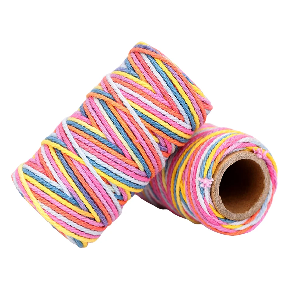 23M 1mm Cotton Macrame Cord Rope Ribbon Crafts Sewing DIY Colored Rope String Twine Threads Gift Wrapping Party Wedding Decor