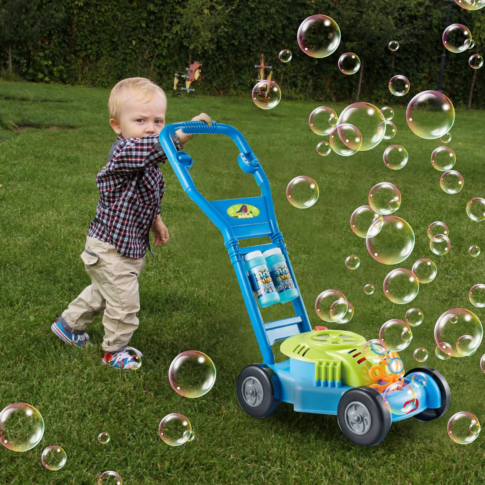 

Bubble Mower for Toddlers, Kids Bubble Blower Machine Lawn Games, Summer Outdoor Push Toys, Easter Toys Birthday Gifts for Presc