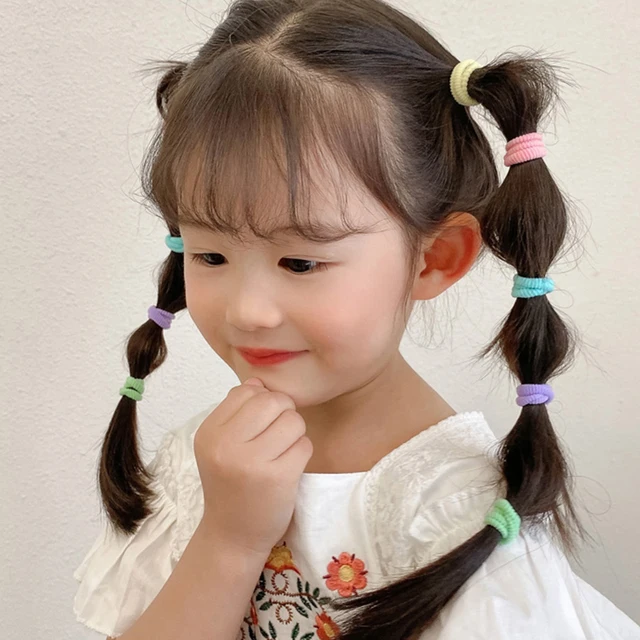 100pcs Girls Elastic rubber band Hair Bands Kids Sweet Nylon Scrunchie Headbands Baby Ponytail Hair Accessories Gift 2