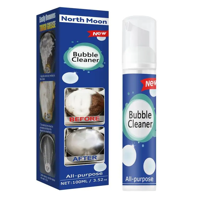 

100ml Kitchen Bubble Cleaner Multi-Surface Cleaner Rinse-Free For Kitchen Oil Deep Cleaning Spray For Oil Stains Burning Marks