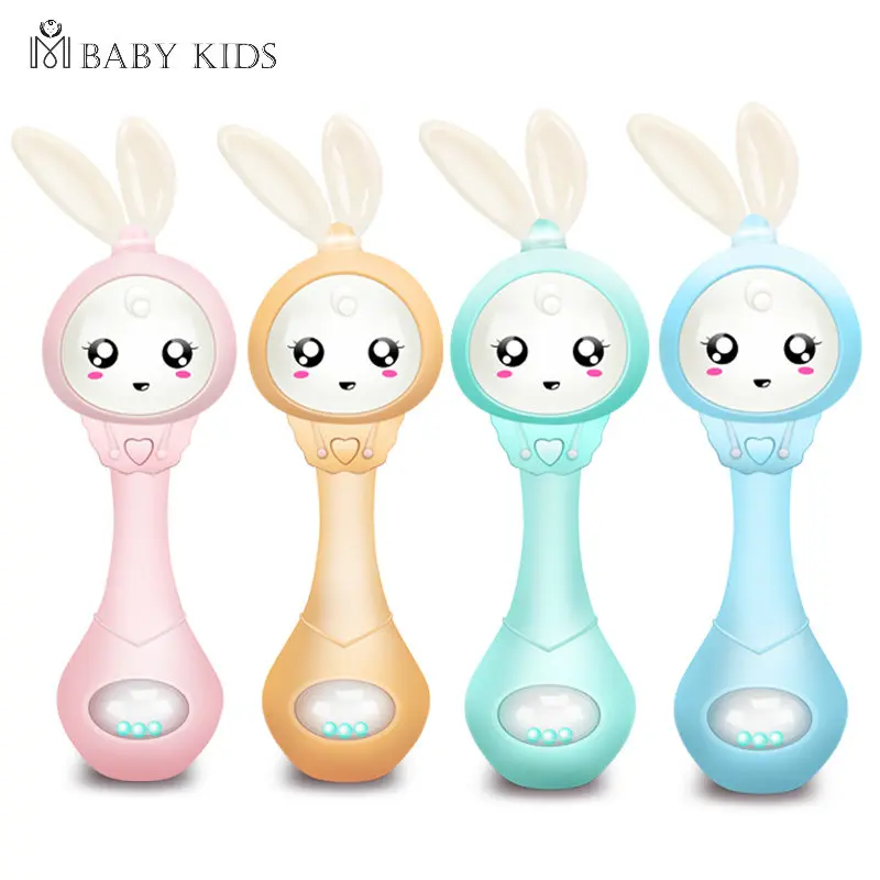 

Baby Rabbit Rattle Music Teether Toy for Child Education Mobile Cot Kid Bed Bell Newborn Stroller Crib Infant Pacifier Weep