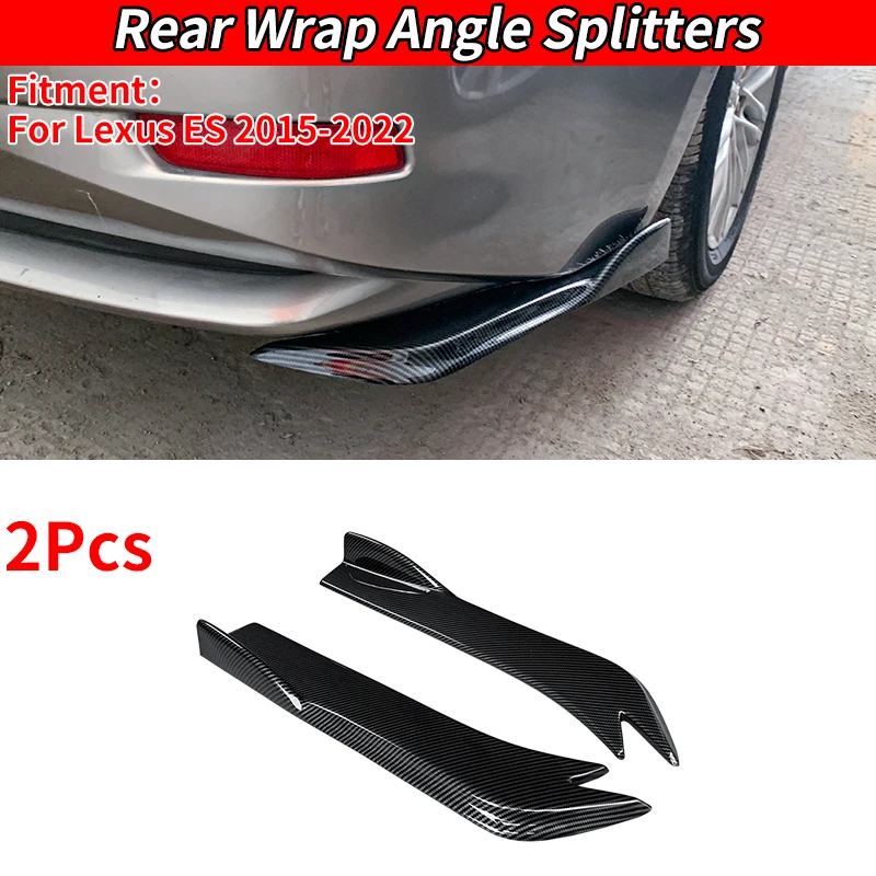 

For Lexus ES 2015-2022 2018 Car Rear Bumper Splitters Aprons Trunk Lip Spoiler Canard Wing Diffuser Wrap Angle Scratch Protector