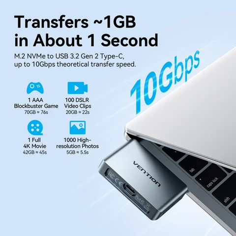 Корпус Vention 2230 M.2 NVMe SSD USB C