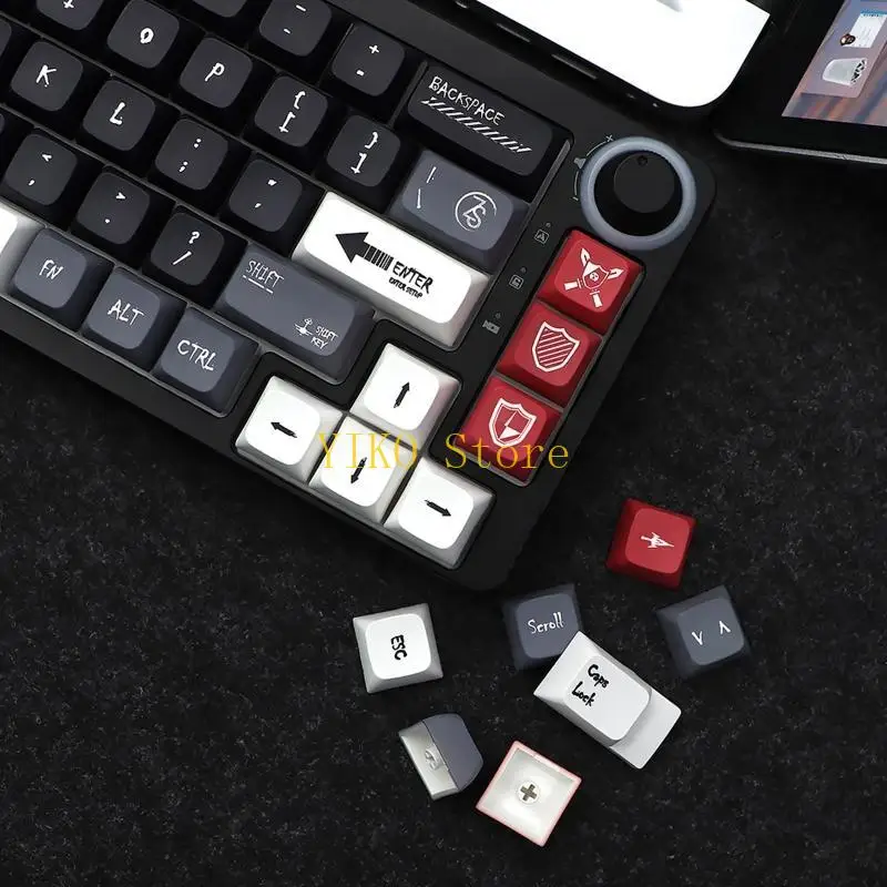 Фото K32C 133 клавиши PBT колпачки для клавиш XDA Profile DYE SUB персонализированный черный для темы Марса колпачок для Cherry MX №3