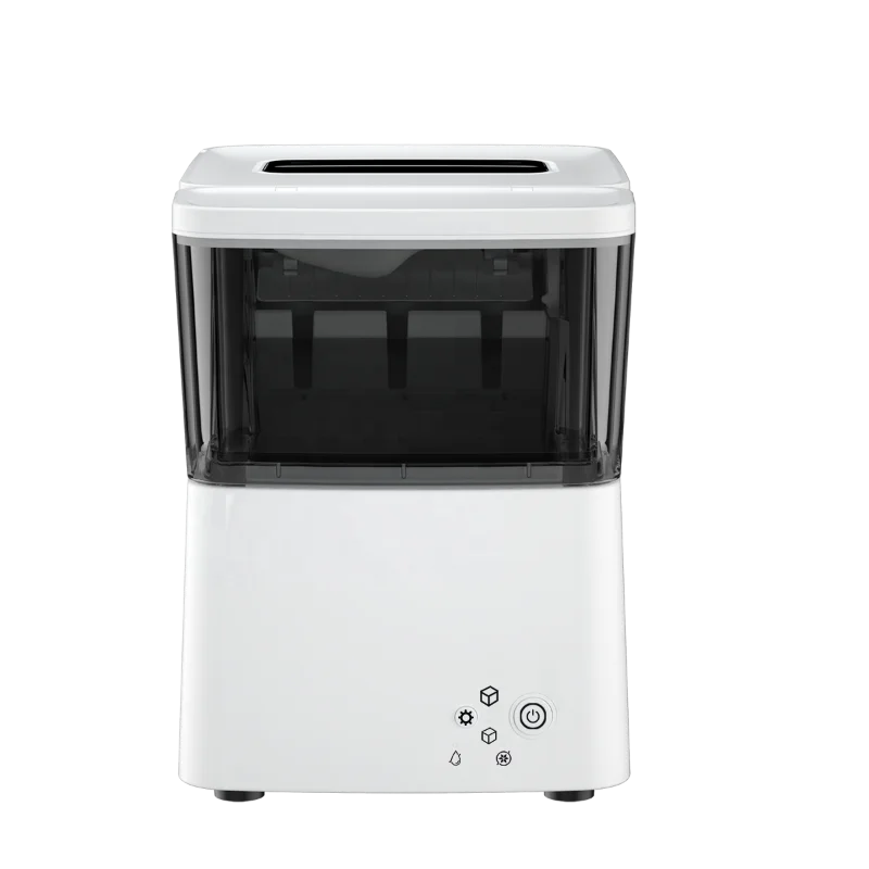 

New shape oval operation panel 12kg 26lbs Newly designed ice maker with visual window