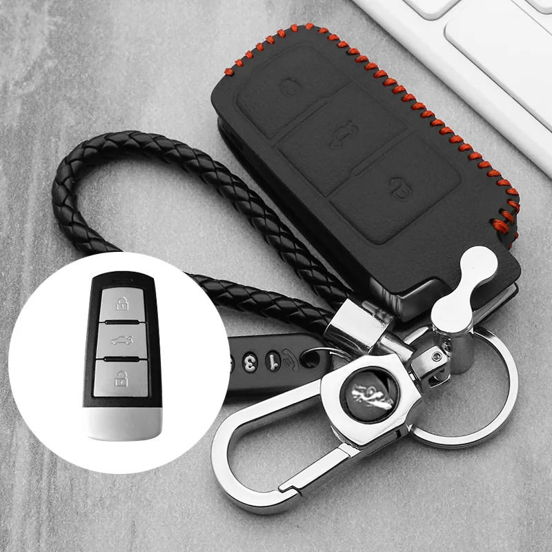 

Genuine Leather Car Key Cover Case For Volkswagen Golf 4 5 6 7 MK7 Passat CC Passat B6 B7 B8 Passat 3C CC Magotan R36 B5 B7L