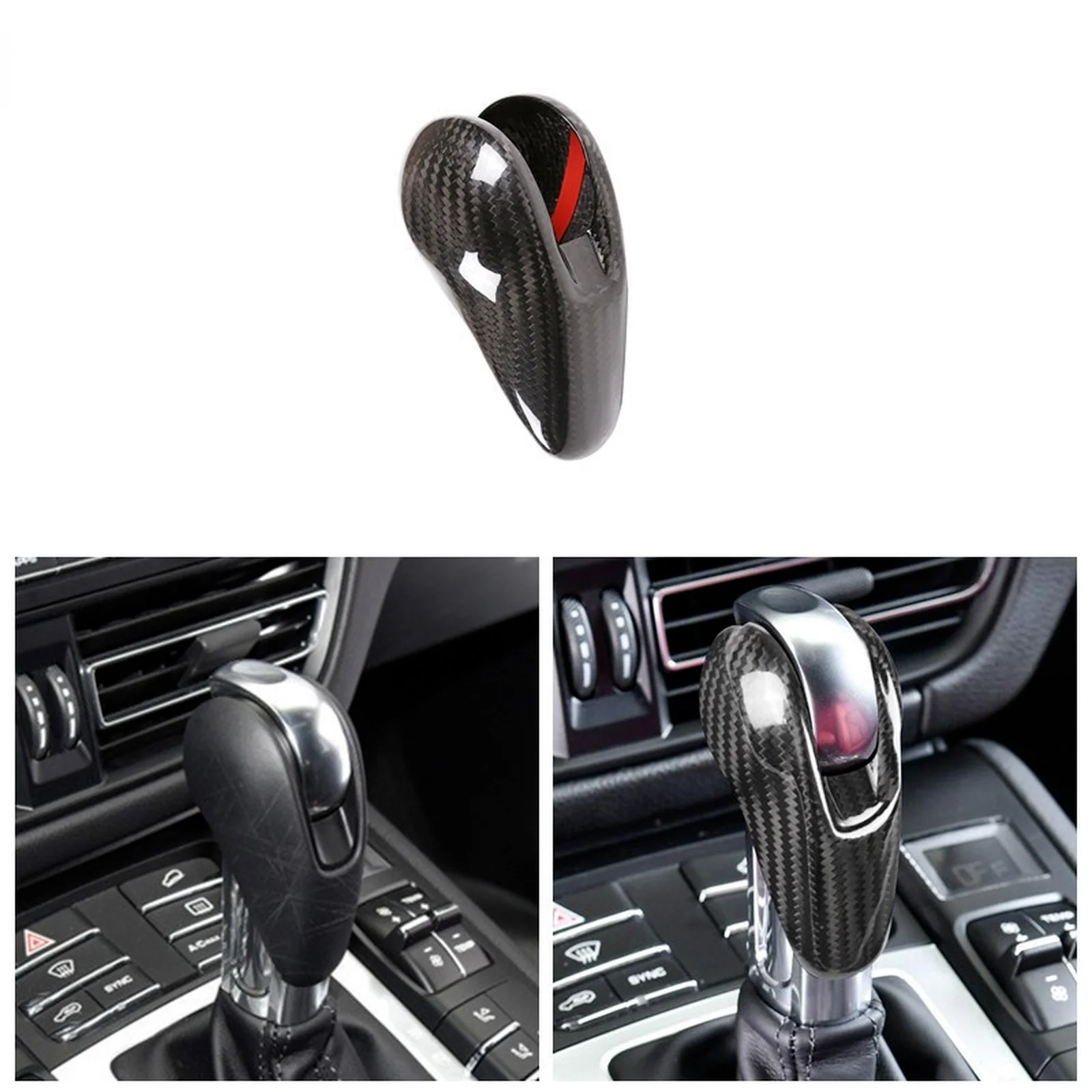 

Real Carbon Fiber Gear Shift Knob Cover Trim Fit For Porsche 911 718 Cayman