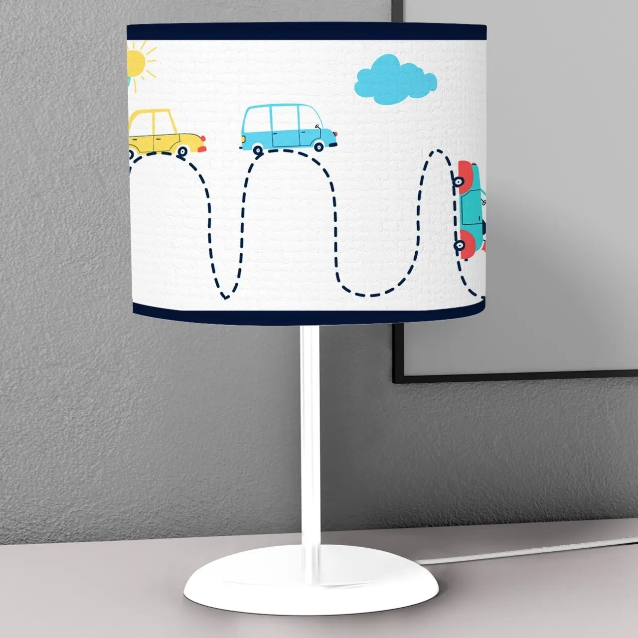 

Cute Cars Sun And Cloud Children's Bedroom Nightstand Night Desktop Lamp Decorative Lampshade Book Reading Light Lantern Bedside