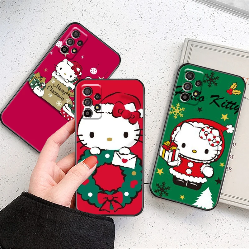 

Hello Kitty Kuromi Christmas For Samsung Galaxy A72 5G Phone Case Shockproof Shell Carcasa TPU Liquid Silicon Funda Back Cases