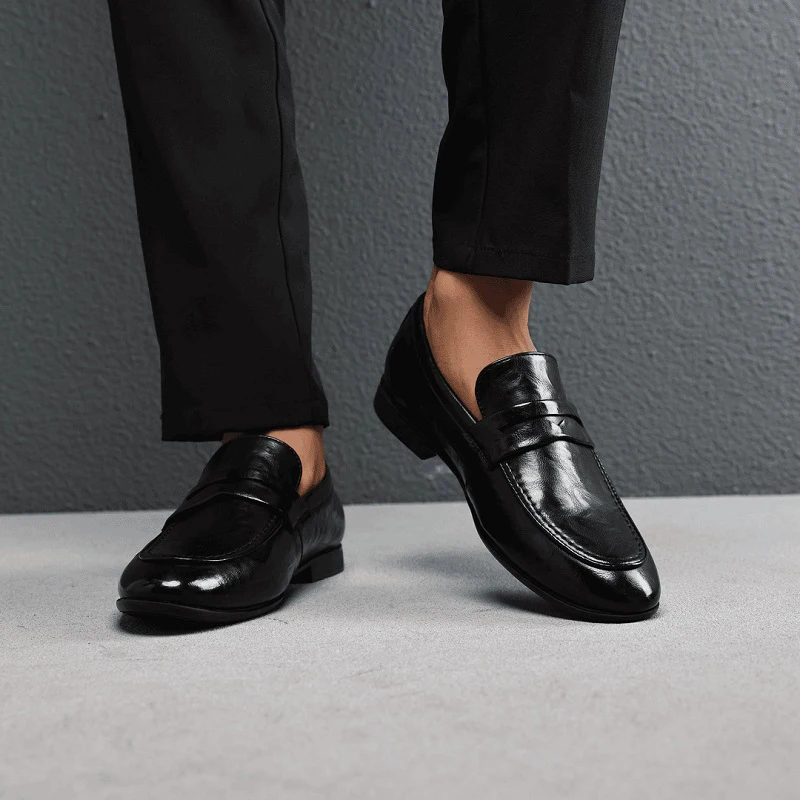 Повседневные мужские лоферы Классические кожаные туфли в стиле ретро
